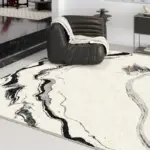 ModernMarbleFluffyRug Homeko1