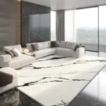 ModernMarbleFluffyRug Homeko4