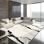 ModernMarbleFluffyRug Homeko6