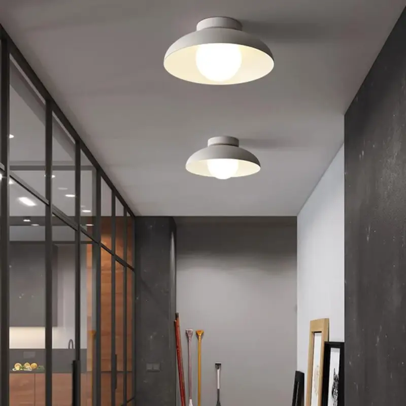 ModernMetalSemiFlushHallwayCeilingLight Homeko4