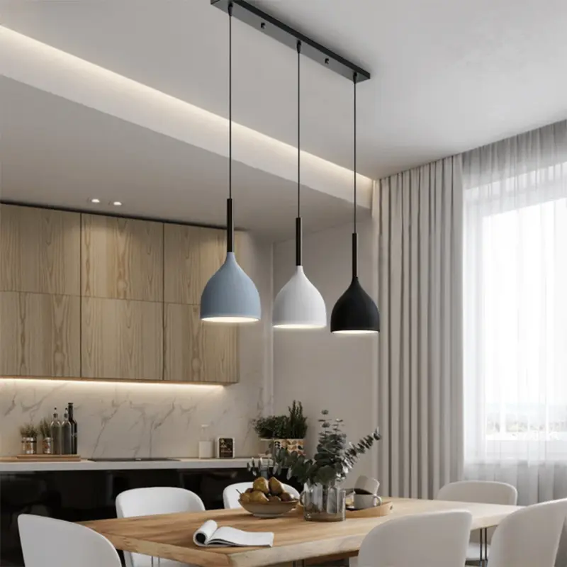 ModernMetalTriplePendantLights