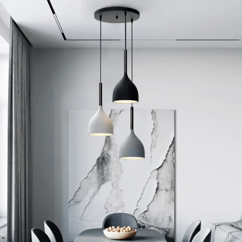 ModernMetalTriplePendantLights