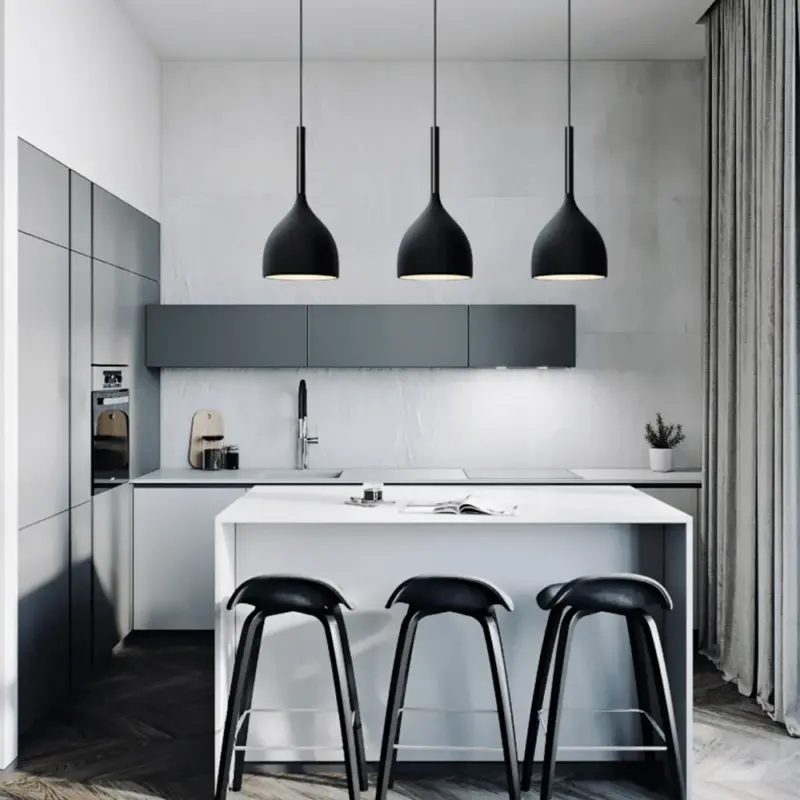ModernMetalTriplePendantLights