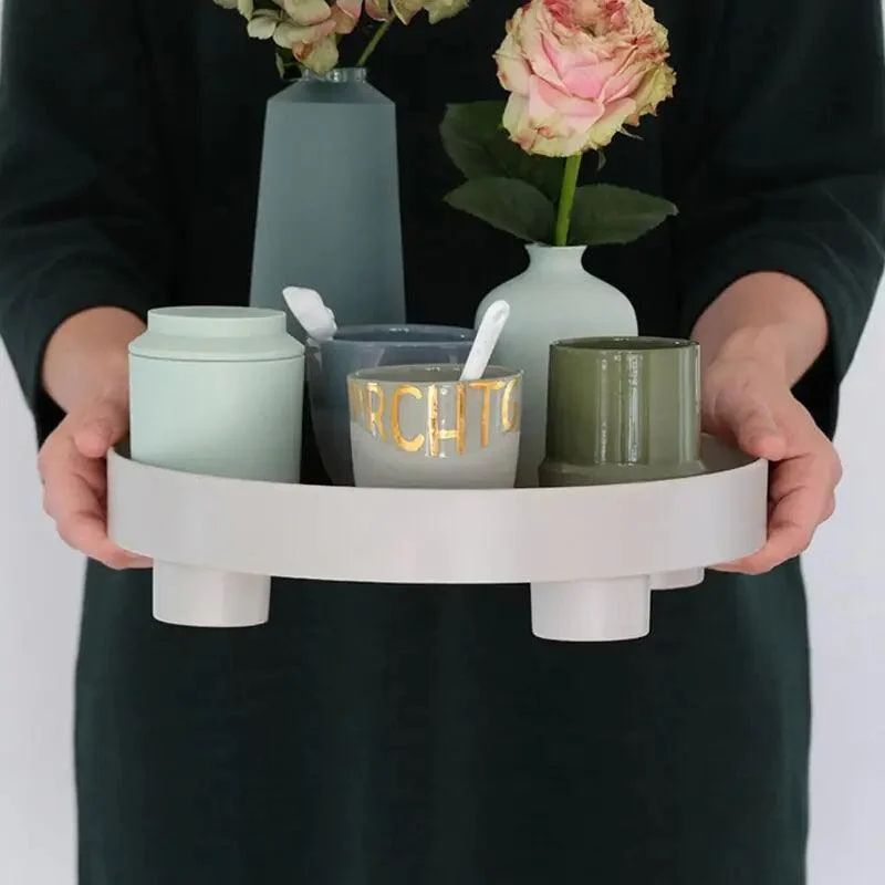 Modern Round Counter Organization Tray With Legs - Homeko