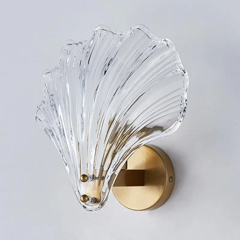 ModernSeaShellGlassWallLamp