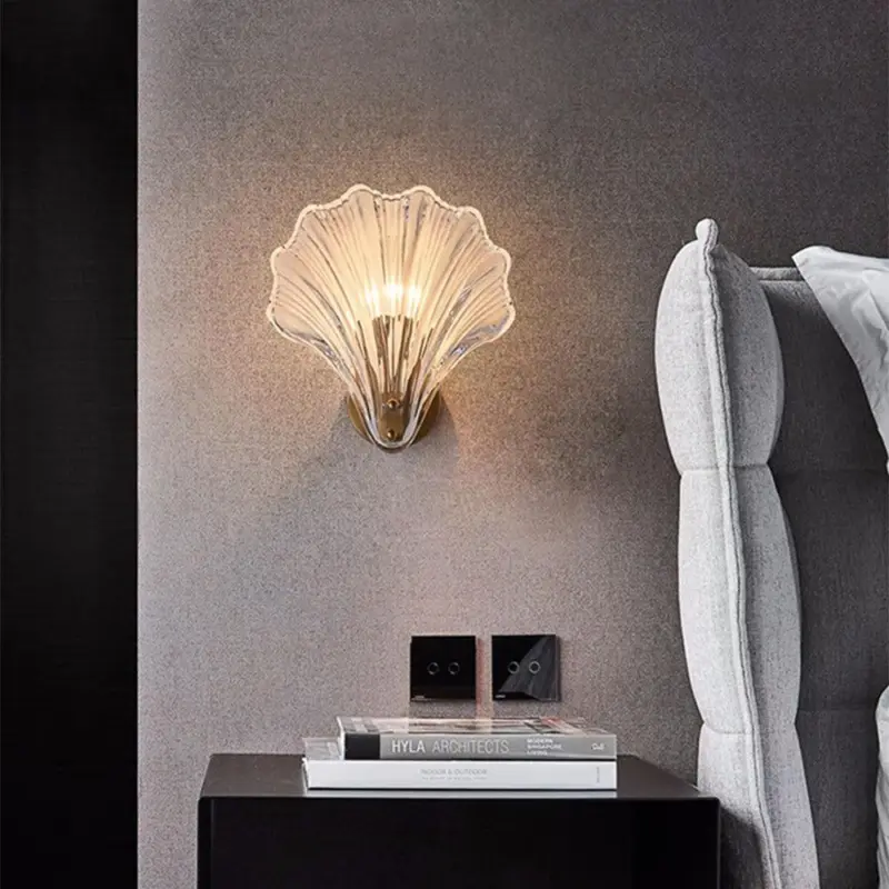ModernSeaShellGlassWallLamp