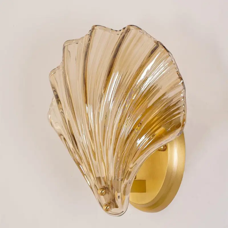 ModernSeaShellGlassWallLamp