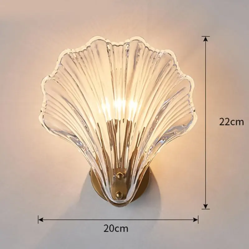 ModernSeaShellGlassWallLamp