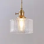 ModernShortCylinderPendantLampwithKnobinBrass Homeko1