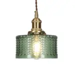 ModernShortCylinderPendantLampwithKnobinBrass Homeko3