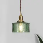 ModernShortCylinderPendantLampwithKnobinBrass Homeko6