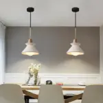 ModernWhiteConcreteConePendantLight