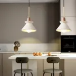 ModernWhiteConcreteConePendantLight