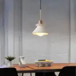 ModernWhiteConcreteConePendantLight