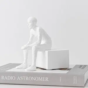 Modern Abstract Sitting and Observing Sculpture - 