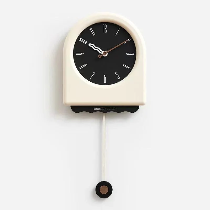 Modern Arch with Wavy Design Pendulum Clock -