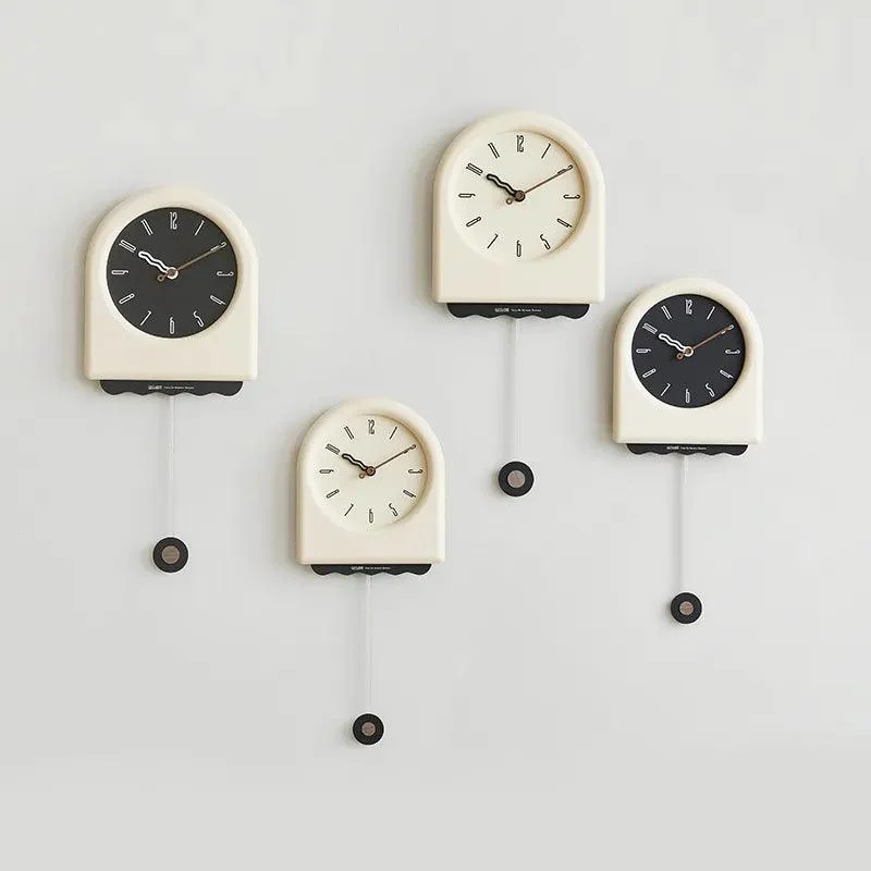 Modern Arch with Wavy Design Pendulum Clock -