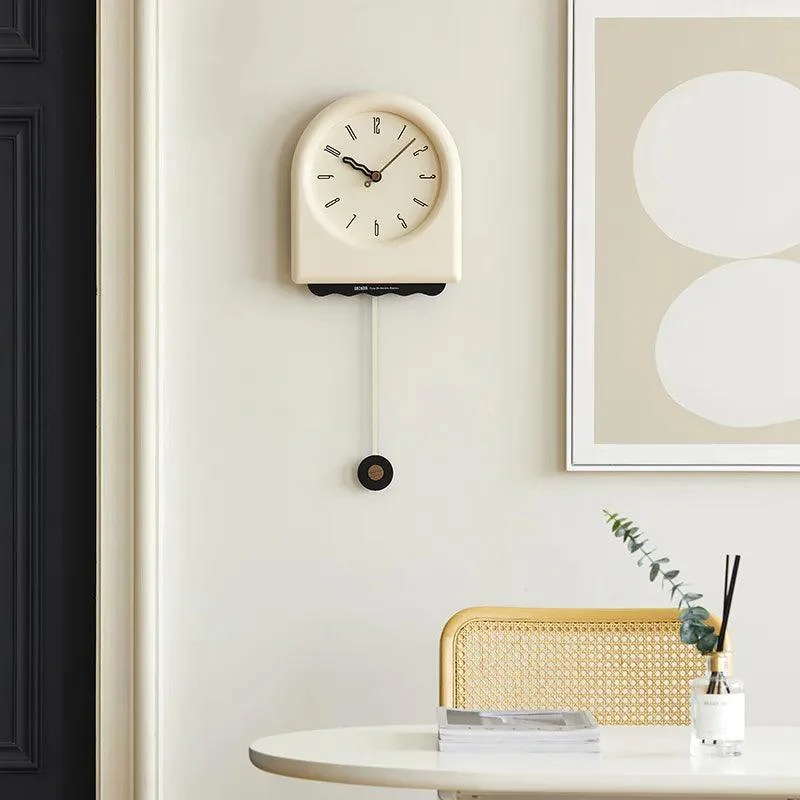 Modern Arch with Wavy Design Pendulum Clock -