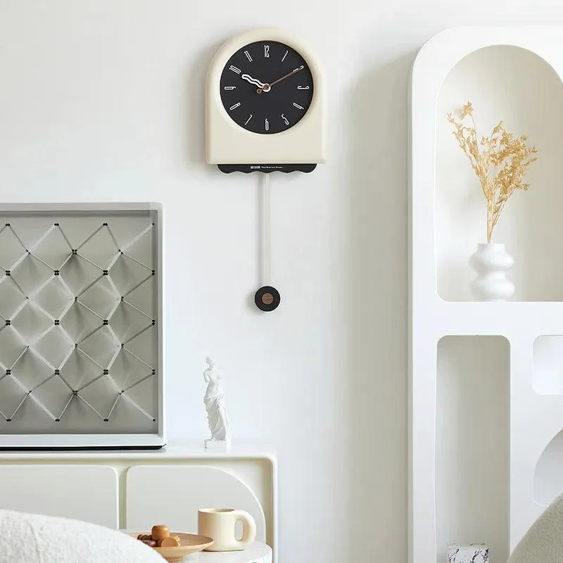 Modern Arch with Wavy Design Pendulum Clock -