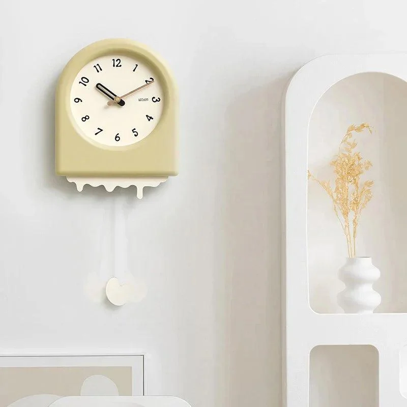 Modern Arch with Wavy Design Pendulum Clock -