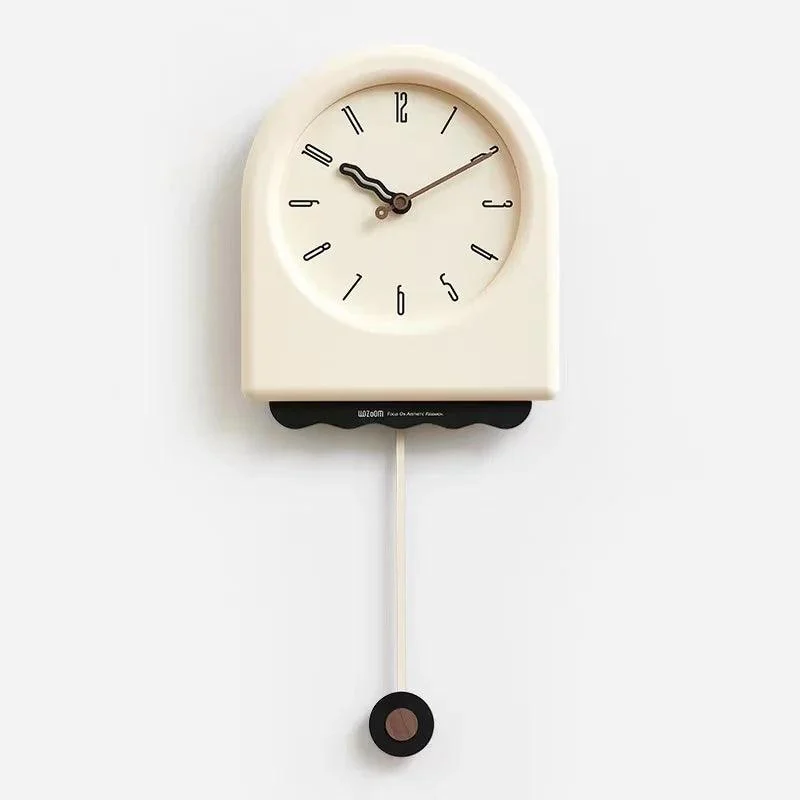 Modern Arch with Wavy Design Pendulum Clock -