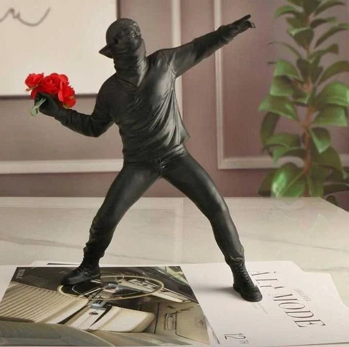 Modern Art Banksy Flower Bomber Sculpture -