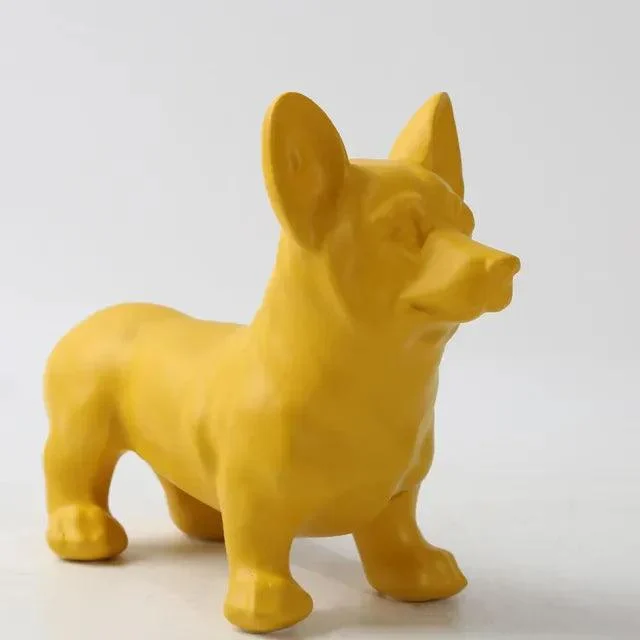 Modern Art Graffiti Corgi Dog Painting Resin Crafts Sculptures and Statues Crafts Gift -