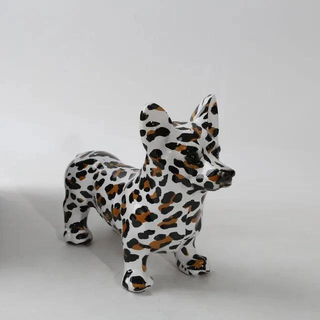 Modern Art Graffiti Corgi Dog Painting Resin Crafts Sculptures and Statues Crafts Gift -