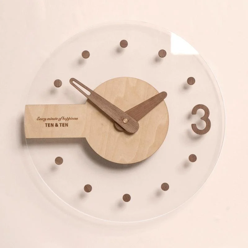 Modern Battery Operated Silent Wall Clock 10 Inches Acrylic -