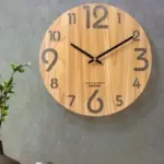 Modern Battery Operated Silent Wall Clock 10 Inches Wood Textured