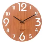 Modern Battery Operated Silent Wall Clock 10 Inches Wood Textured