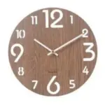 Modern Battery Operated Silent Wall Clock 10 Inches Wood Textured