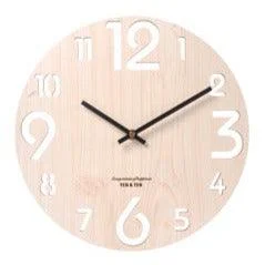 Modern Battery Operated Silent Wall Clock 10 Inches Wood Textured -