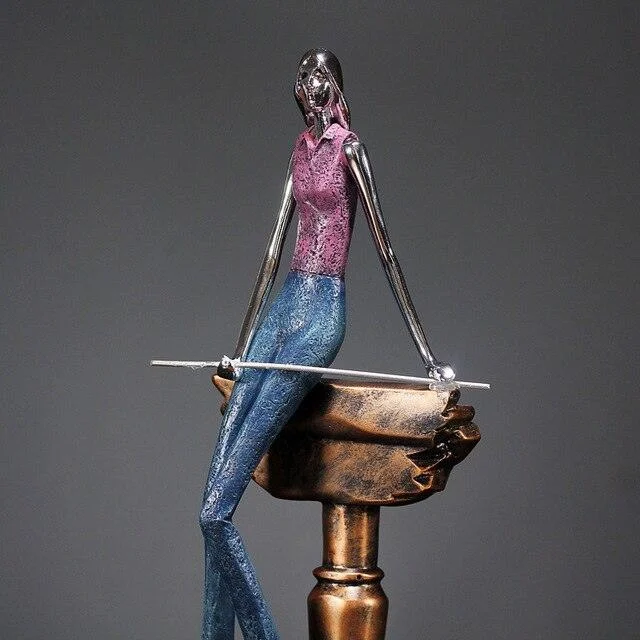 Modern Billiards Sport Sculpture Miniature Sculptures and Statues -