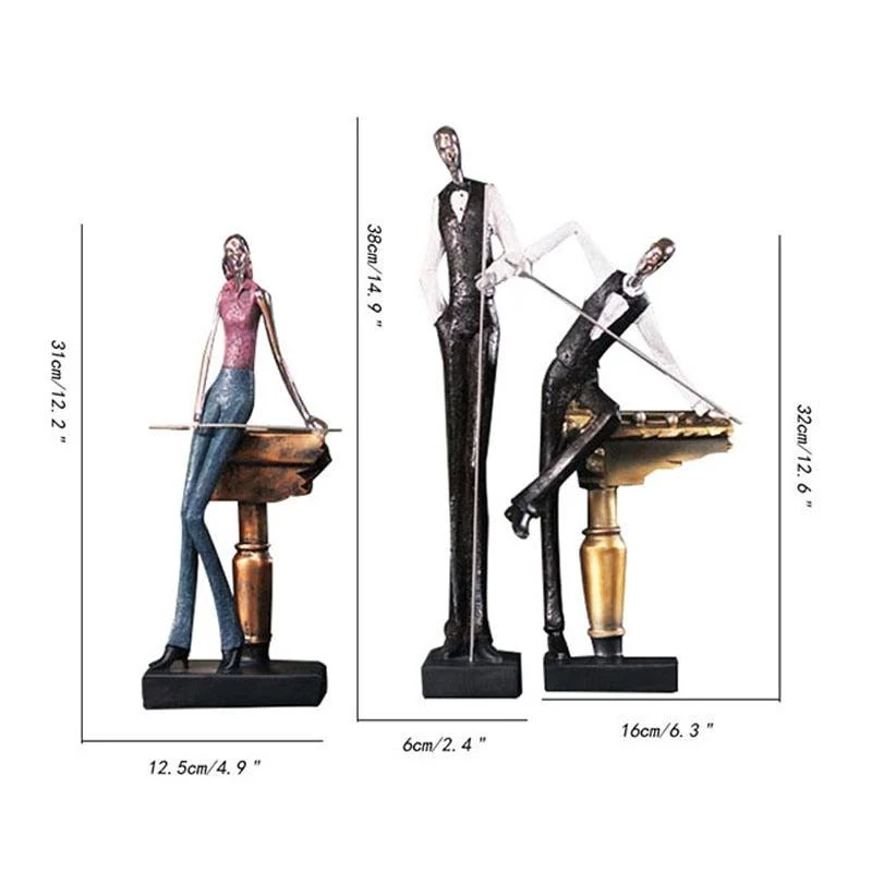 Modern Billiards Sport Sculpture Miniature Sculptures and Statues -