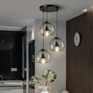 Modern Black Glass Ceiling Chandeliers Lighting Art Pendant Indoor