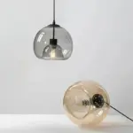 Modern Black Glass Ceiling Chandeliers Lighting Art Pendant Indoor