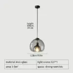 Modern Black Glass Ceiling Chandeliers Lighting Art Pendant Indoor