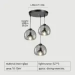 Modern Black Glass Ceiling Chandeliers Lighting Art Pendant Indoor
