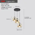 Modern Black Glass Ceiling Chandeliers Lighting Art Pendant Indoor