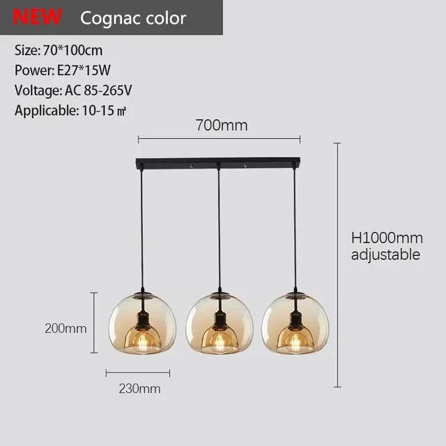 Modern Black Glass Ceiling Chandeliers Lighting Art Pendant Indoor -