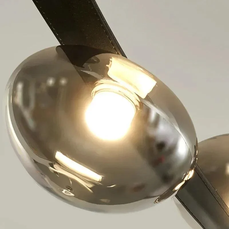 Modern Black Glass Led Lighting Pendant for Living Dining Room Chandelier Indoor -