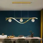 Modern Black Gold Glass Ball Led Lighting Pendant Chandeliers Decoration for Indoor