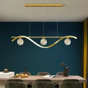 Modern Black Gold Glass Ball Led Lighting Pendant Chandeliers Decoration for Indoor