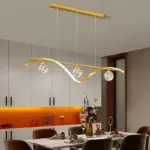 Modern Black Gold Glass Ball Led Lighting Pendant Chandeliers Decoration for Indoor