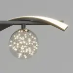 Modern Black Gold Glass Ball Led Lighting Pendant Chandeliers Decoration for Indoor
