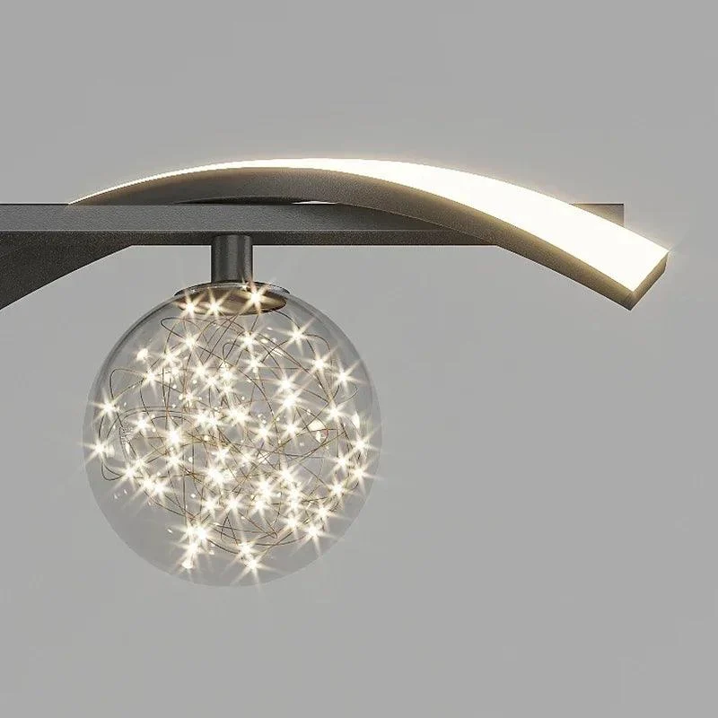 Modern Black Gold Glass Ball Led Lighting Pendant Chandeliers Decoration for Indoor -