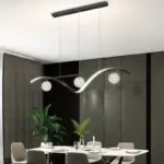 Modern Black Gold Glass Ball Led Lighting Pendant Chandeliers Decoration for Indoor