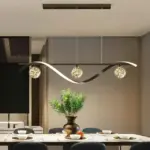 Modern Black Gold Glass Ball Led Lighting Pendant Chandeliers Decoration for Indoor