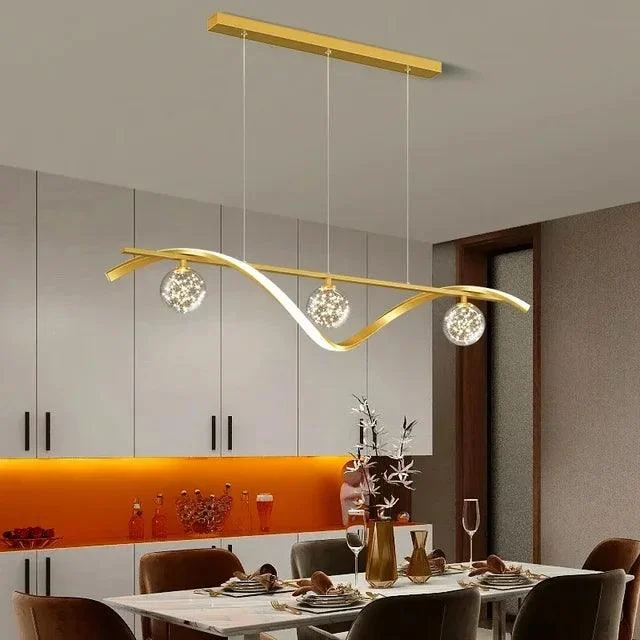 Modern Black Gold Glass Ball Led Lighting Pendant Chandeliers Decoration for Indoor -